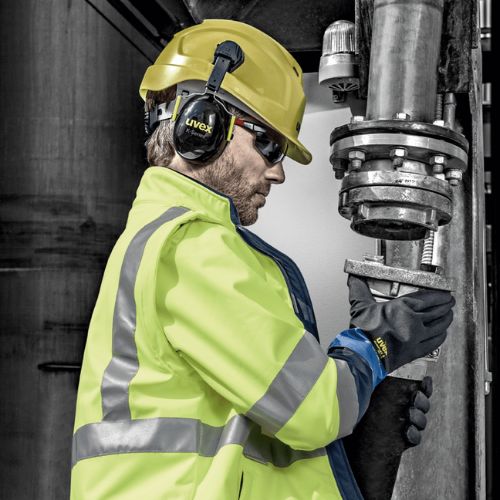 uvex K1H Helmet earmuffs | HandHelmet-Hands Free Safety Tool